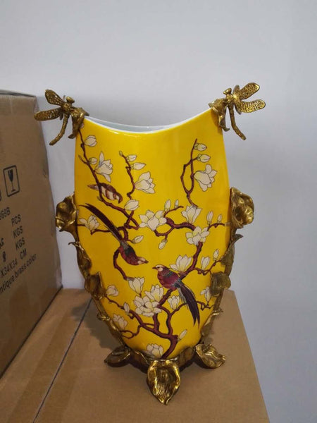 Golden Peacock High Vase -  westmenlights