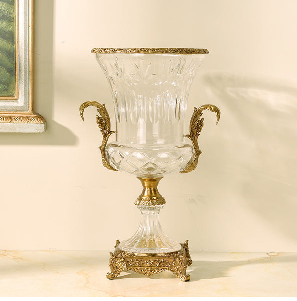 Luxury Brass Crystal Flower Vase -  westmenlights