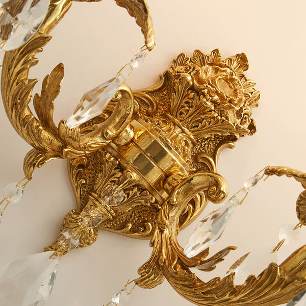 hallway gilt bronze crystal sconce -  westmenlights