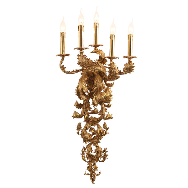 gilt bronze leaves candelabra -  westmenlights