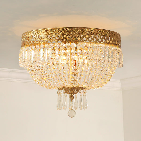 gilt bronze ceiling lights with crystal lampshades -  westmenlights