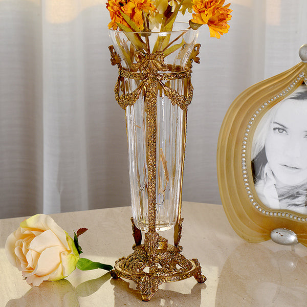 Mini Brass Crystal Flower Vase -  westmenlights