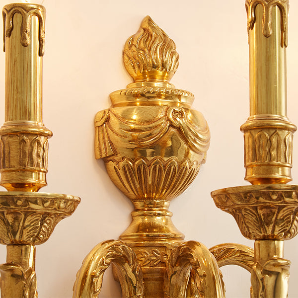 gilt bronze tripple bulb sconce -  westmenlights