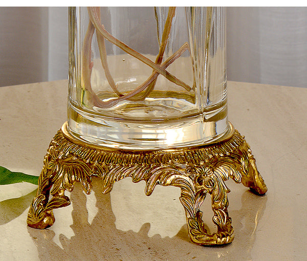 Ormolu Crystal Flower Vase Centerpiece -  westmenlights