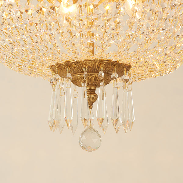 gilt bronze ceiling lights with crystal lampshades -  westmenlights