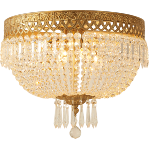 gilt bronze ceiling lights with crystal lampshades -  westmenlights