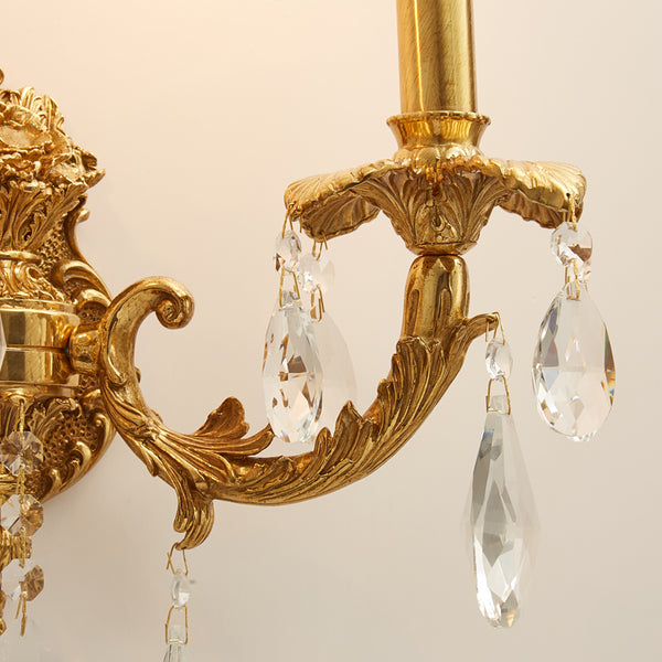 hallway gilt bronze crystal sconce -  westmenlights