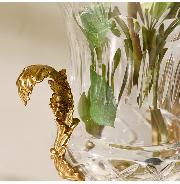 Luxury Brass Crystal Flower Vase -  westmenlights