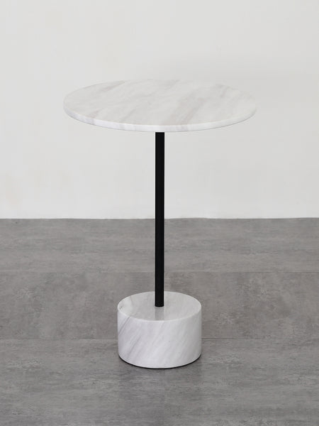 Nature White & Black Marble End Table -  westmenlights