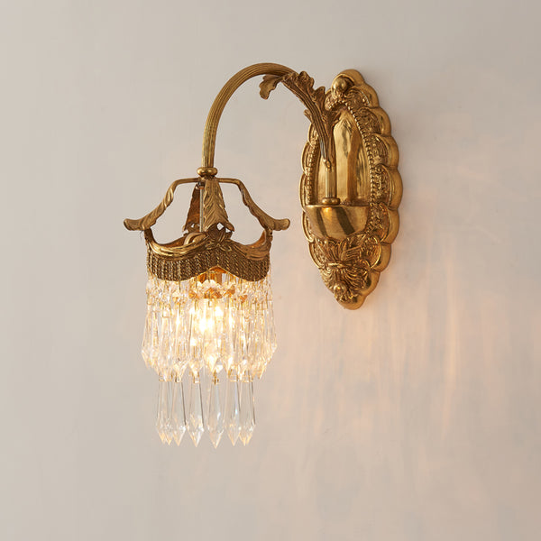 gilt bronze wall sconce with crystal lampshades -  westmenlights